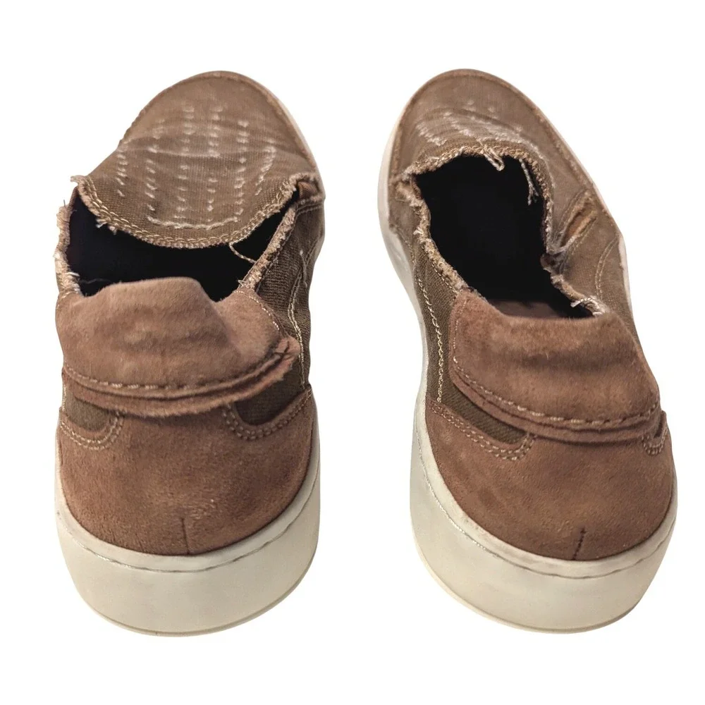 Roan by Bed Stu Kayson Mens Brown Textile Leather Slip On Sneakers Size 11